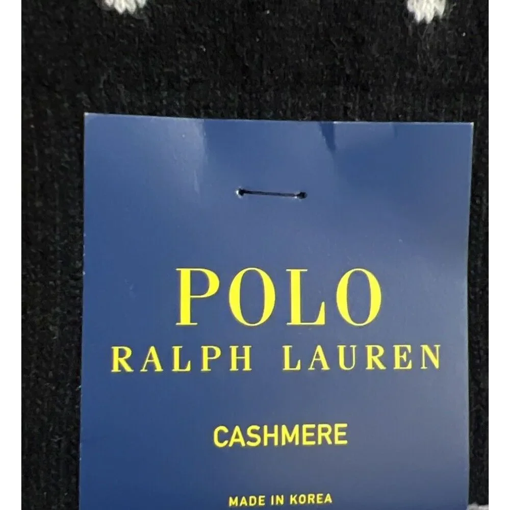 New‎ $35 Polo Ralph Lauren Men's Black Dots Cashmere Blend Socks Size 10-13